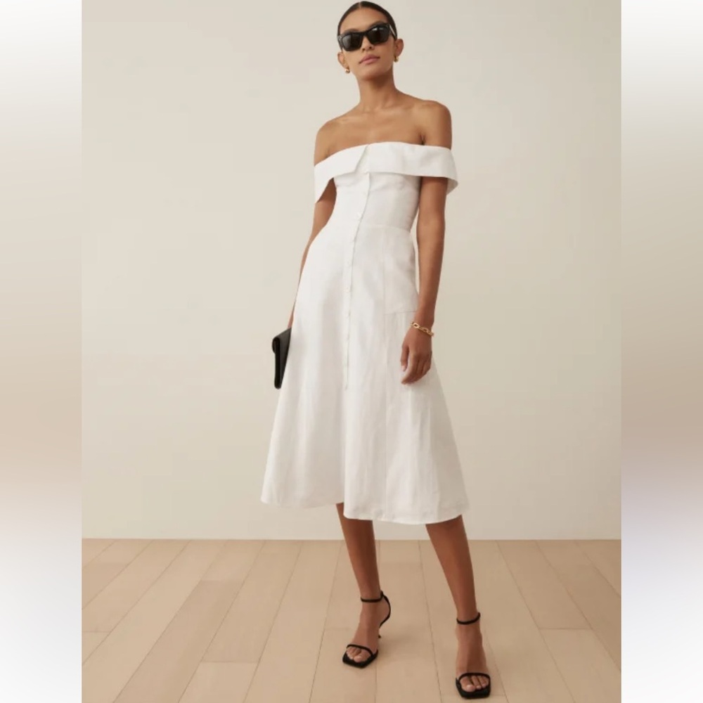 Reformation Adriel Linen Midi Dress